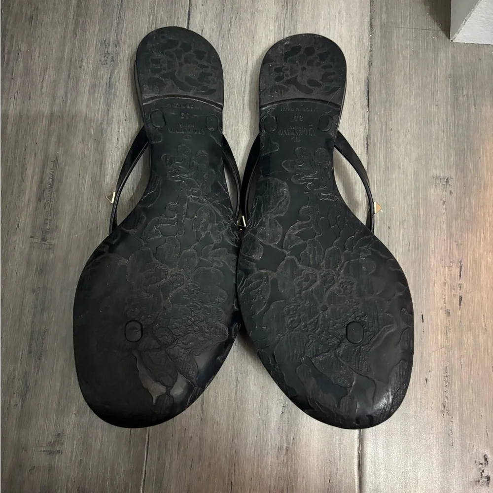 Valentino Black Sandals with Gold Studs - Picture 4 of 6